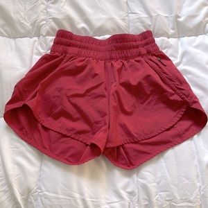 lululemon pink high rise track shorts